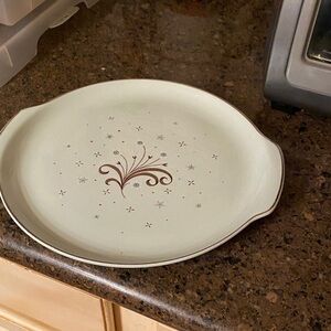 Universal Cream and Brown Decorative Plate